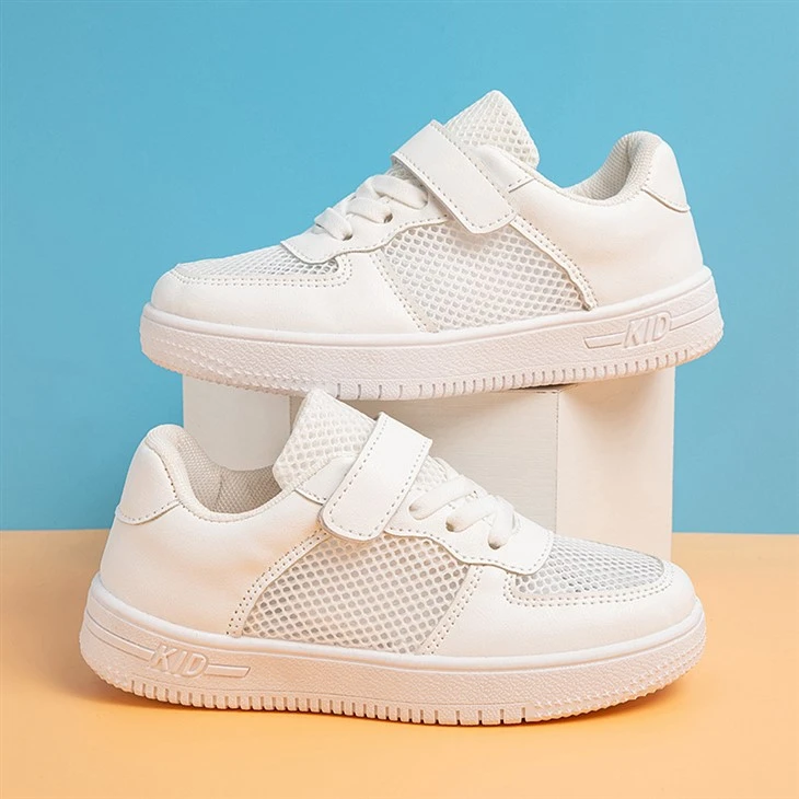 Plain White Soft Sole Leather Kids Shoes
