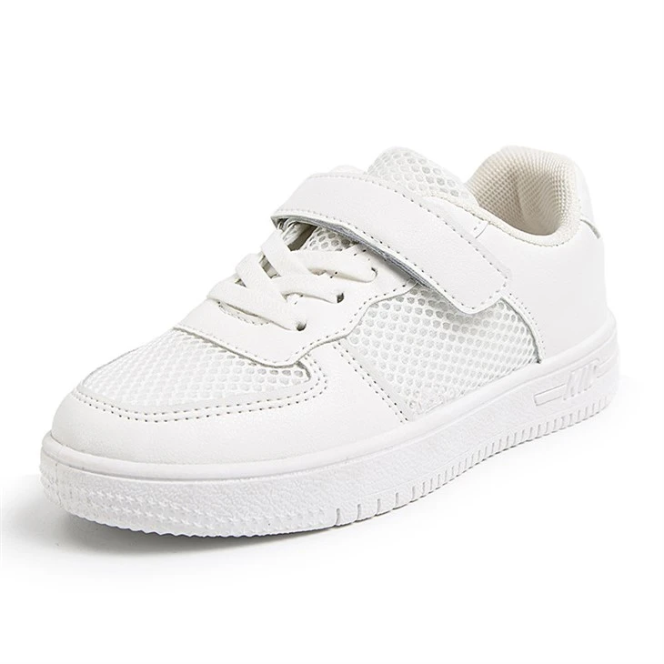 Plain White Soft Sole Leather Kids Shoes